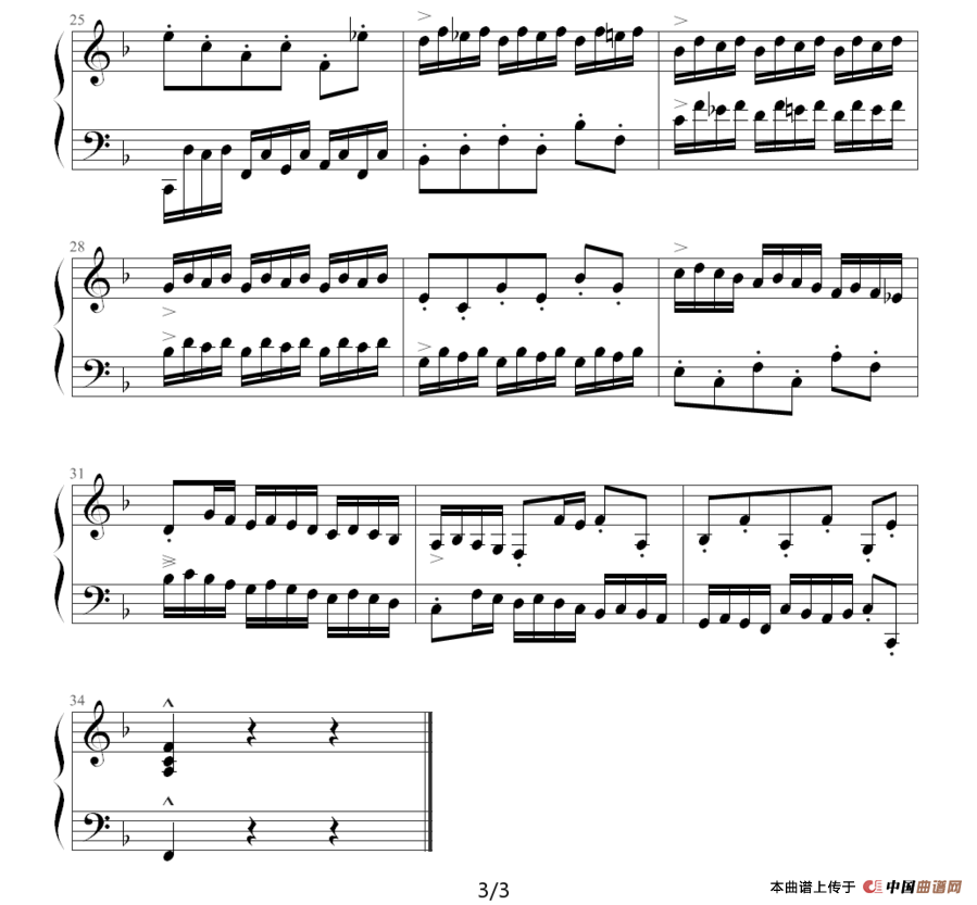 《F大调二部创意曲8》钢琴曲谱图分享