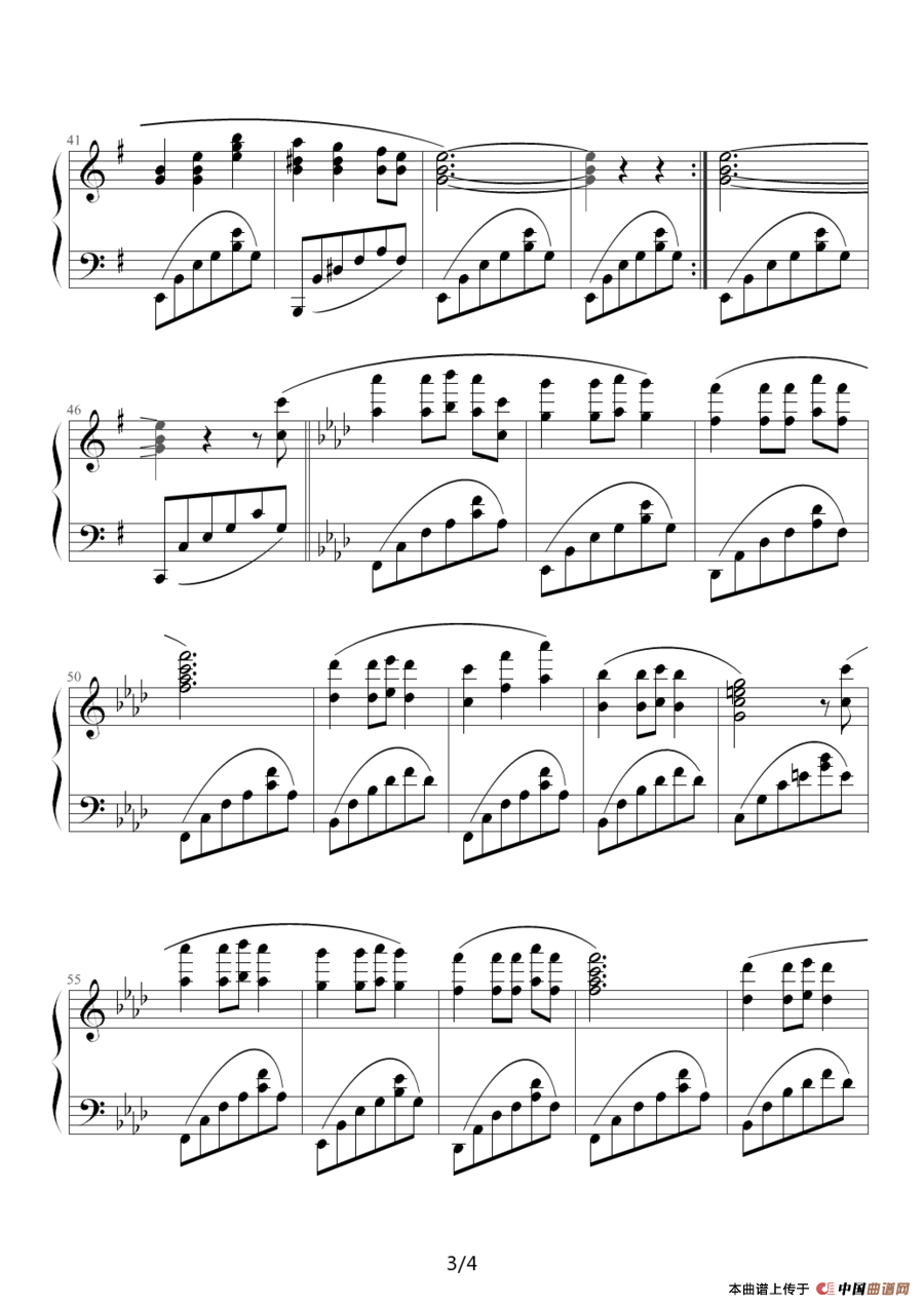 《飘摇》钢琴曲谱图分享