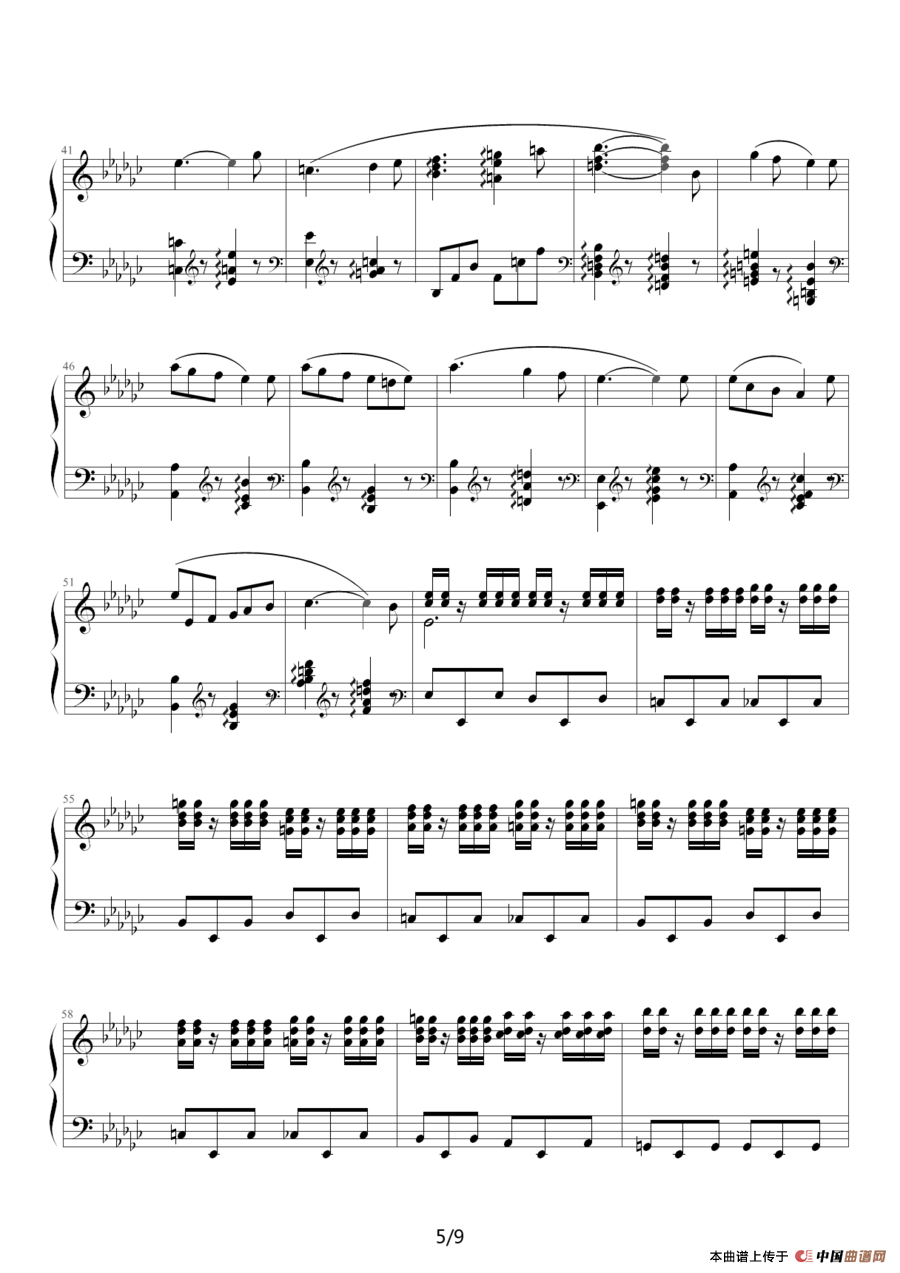 《双人舞》钢琴曲谱图分享