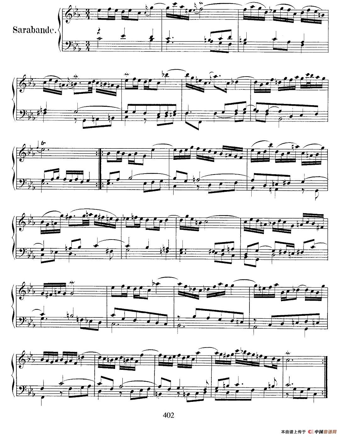 《法国组曲之二：c小调》钢琴曲谱图分享