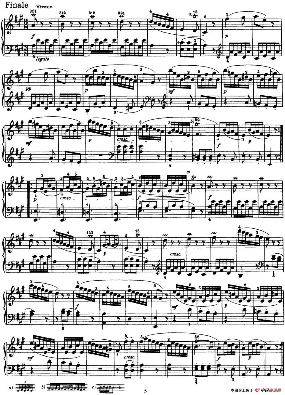 《海顿 钢琴奏鸣曲 Hob XVI 12 Divertimento A major》钢琴曲谱图分享