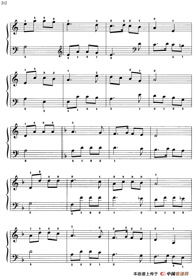 《110首中国民歌钢琴小曲集：兰花草》钢琴曲谱图分享
