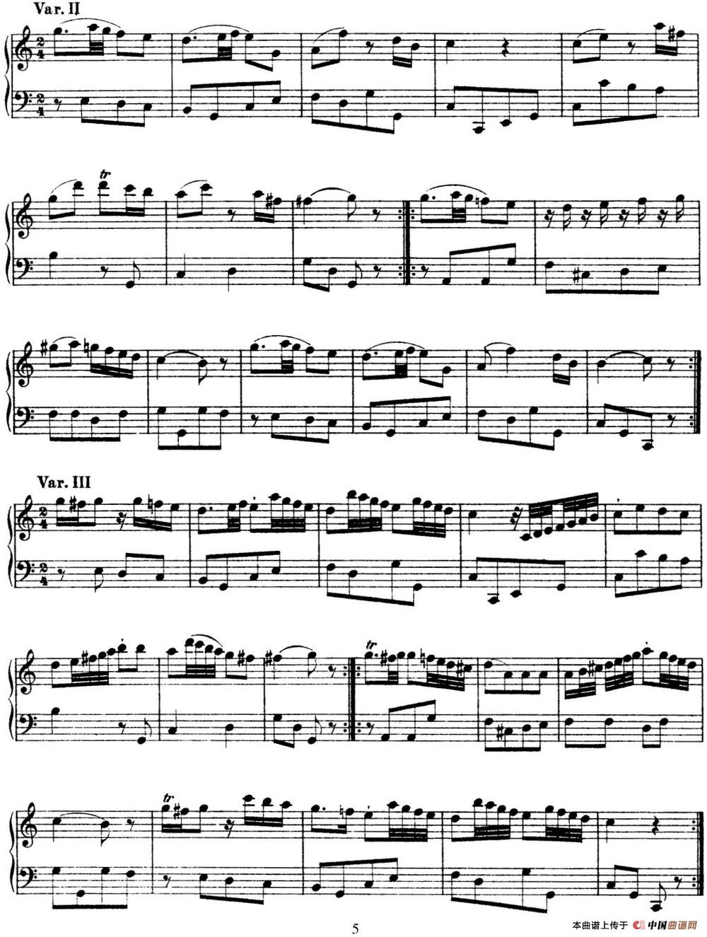 《海顿 钢琴奏鸣曲 Hob XVI 15 in C major》钢琴曲谱图分享