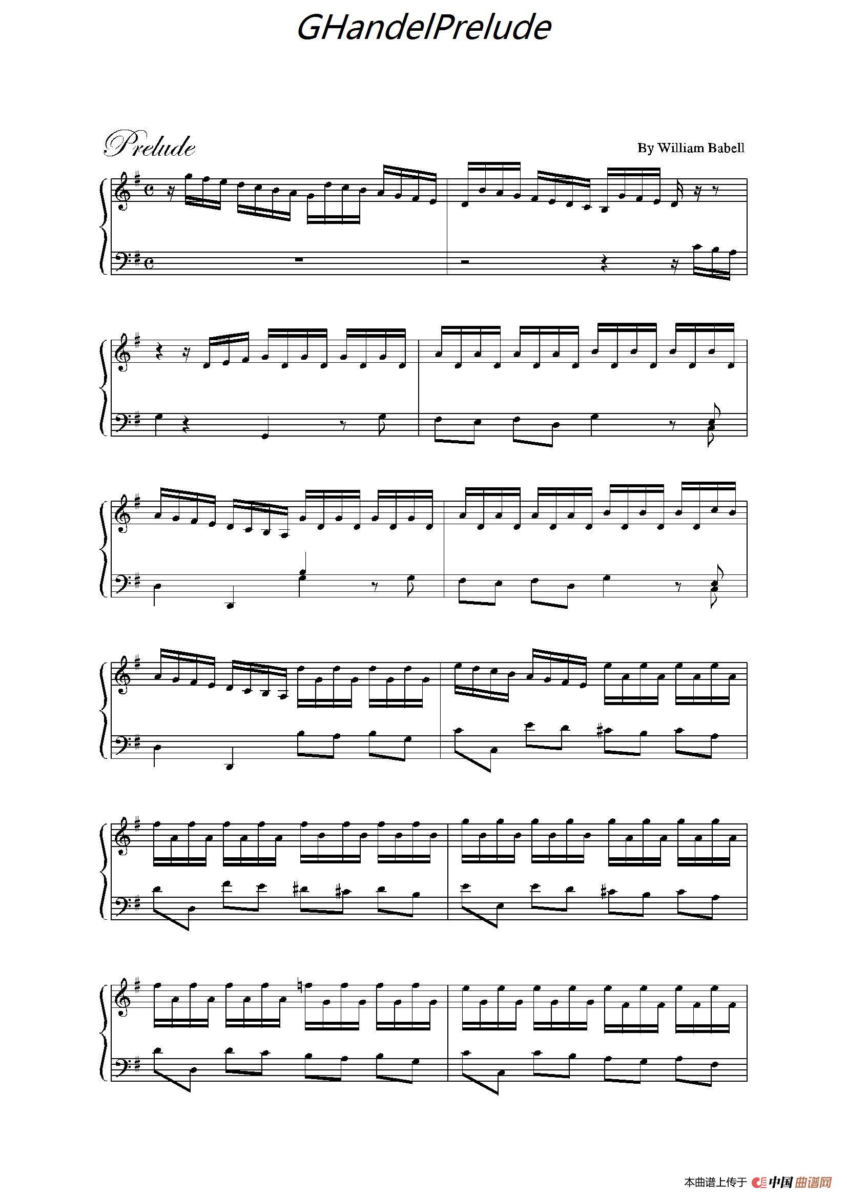 《GHandelPrelude》钢琴曲谱图分享