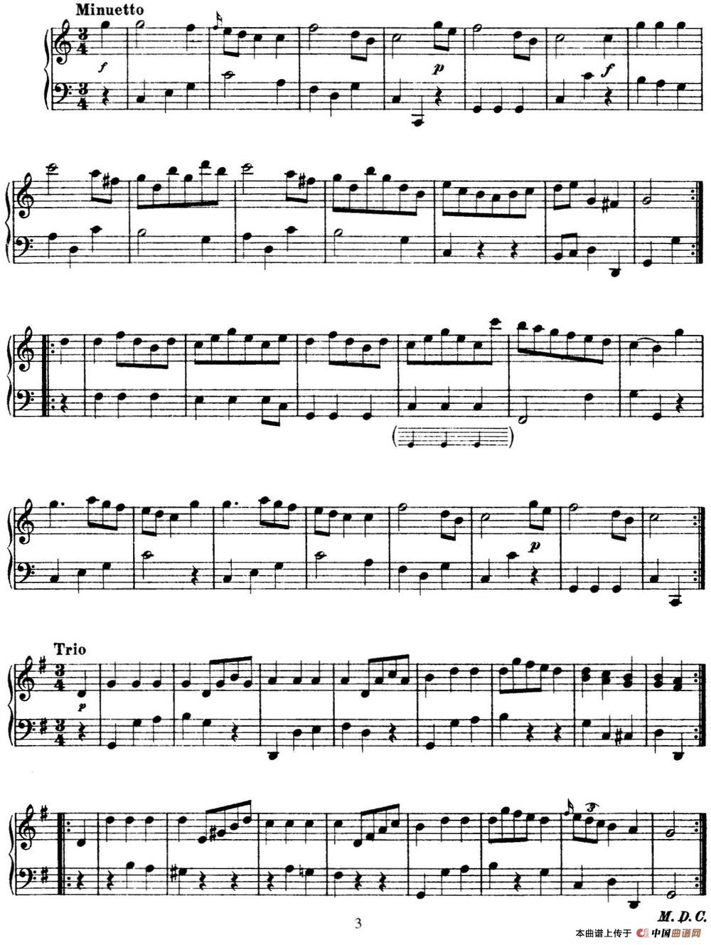 《海顿 钢琴奏鸣曲 Hob XVI 15 in C major》钢琴曲谱图分享