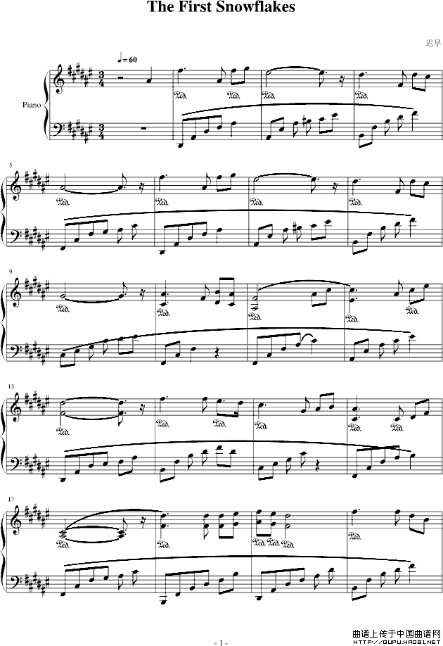 《The First Snowflakes》钢琴曲谱图分享