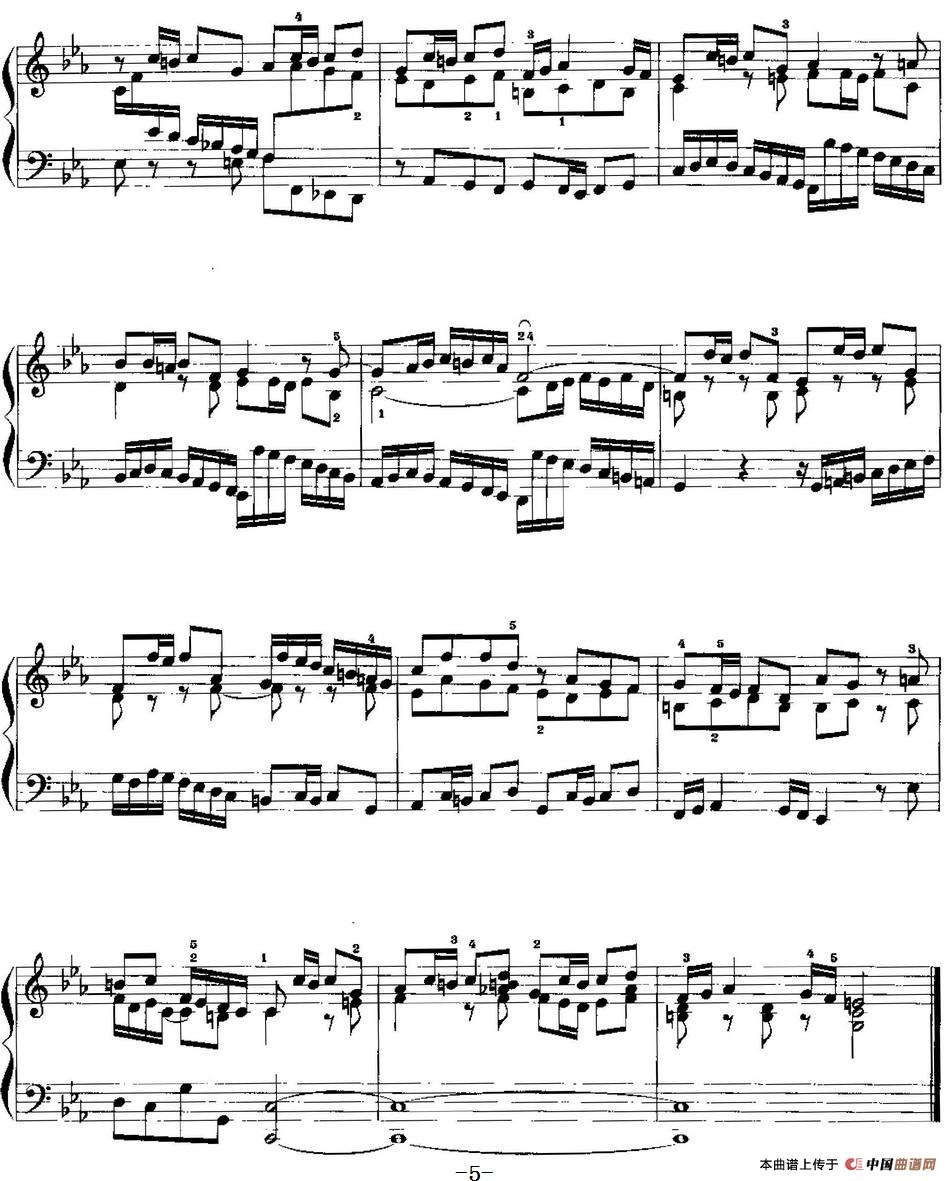 手风琴复调作品：c小调前奏曲与赋格手风琴谱（线简谱对照、带指法版）