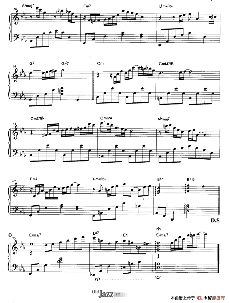 《My Funny Valentine》钢琴曲谱图分享