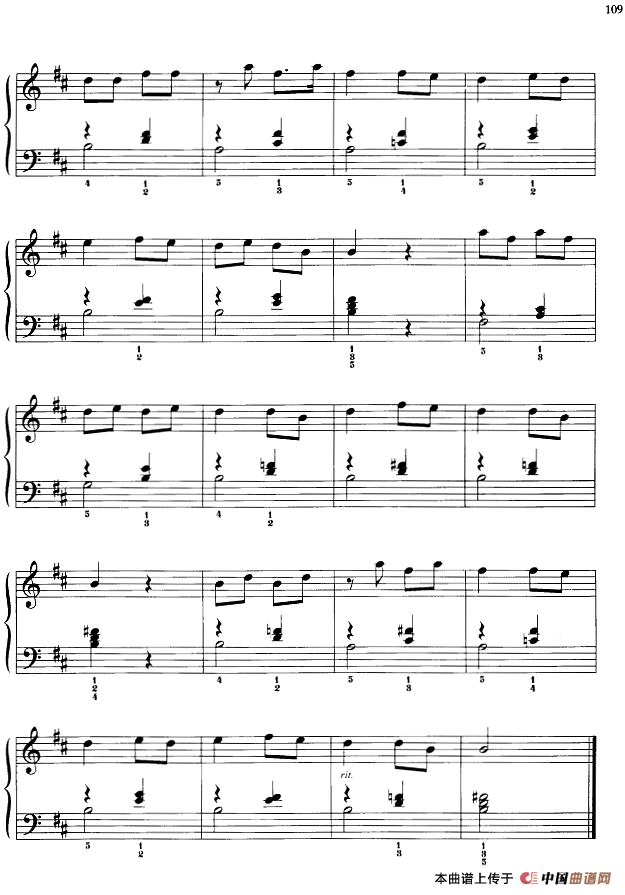 《110首中国民歌钢琴小曲集：青丝鸟》钢琴曲谱图分享