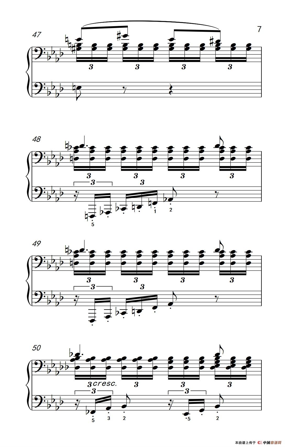 《第八钢琴奏鸣曲 如歌的慢板》钢琴曲谱图分享