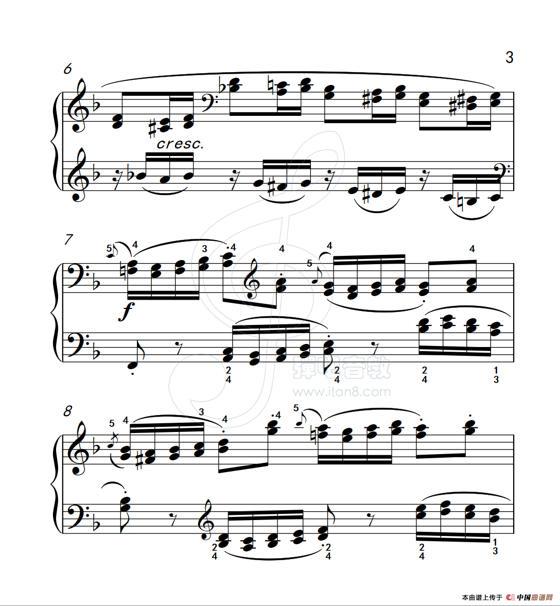 《练习曲 34》钢琴曲谱图分享