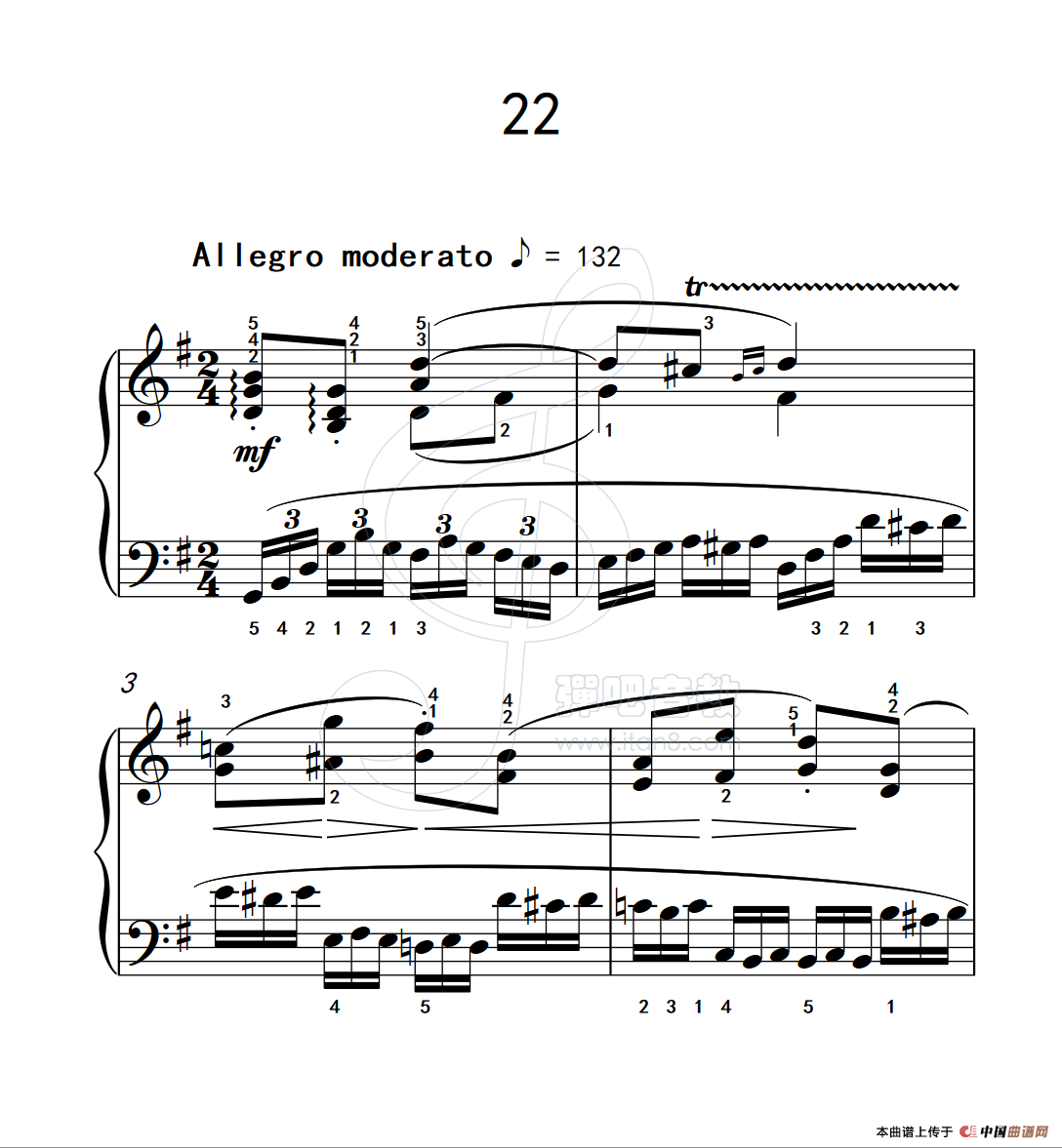 《练习曲 22》钢琴曲谱图分享