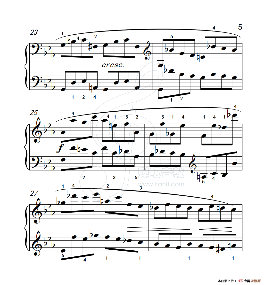 《练习曲 27》钢琴曲谱图分享