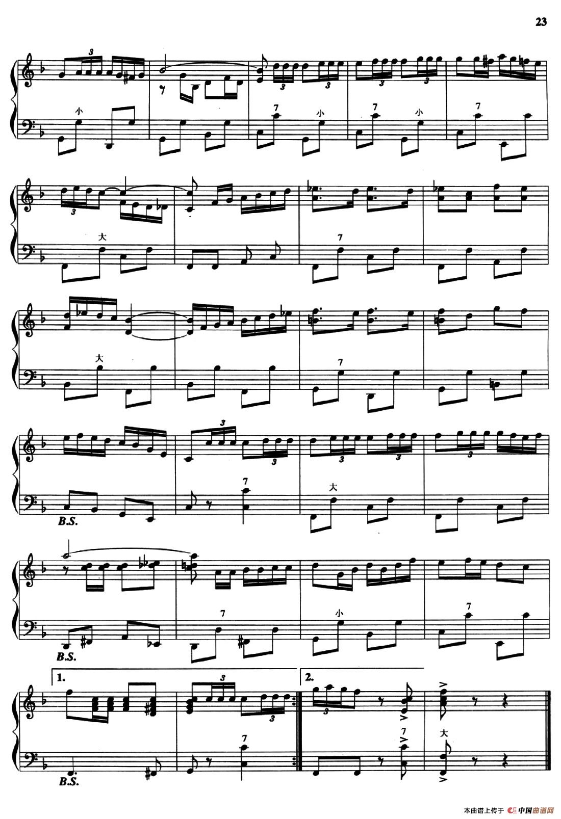 格拉那达广场手风琴谱（线简谱对照、带指法版）